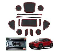 GAFAT Compatible Toyota Yaris Cross 2021-2023 2024 Non-Slip Rubber Mats, Hybrid Accessories (Red)