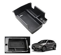 GAFAT Compatible with Alfa Romeo Tonale 2022-2026 2027 Centre Console Storage Box, Armrest Organiser Tray Glove Box, with Rubber Mats, 2025 Tonal Accessories UK (Black)