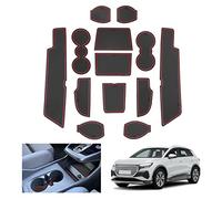 GAFAT Compatible with Audi Q4 Etron Rubber Mats UK RHD 2021-2025 2026, Q4 e-tron EV Electric Sportback Non-Slip Mats, Q4 Etron Car Mats for Centre Console Door Seam Storage Box Mats (Red)