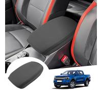 GAFAT Compatible with Ford Ranger T9 2023 2024 2025 (Electronic Brake) Centre Armrest Cover, Ranger Raptor Wildtrak Centre Console Armrest Protection, PU Microfibre Leather Padding