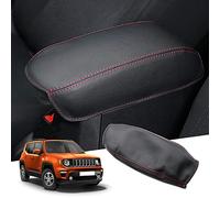 GAFAT Compatible with Jeep Renegade 2015-2024 2025 Centre Armrest Cover, Renegade 2023 Centre Console Armrest Protection Armrest Covers, Leather Padding, Renegade Accessories (Red)