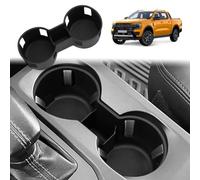 GAFAT Compatible with New Ford Ranger T9 Drink Holder, Ranger TPE Soft Rubber Centre Console Organiser Mats, Original Reserved Holes, Non-Slip Anti-Vibration