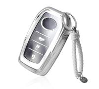 GAFAT Compatible with New Toyota C-HR 2024 2025 / Yaris Yaris Cross 2020-2025 Key Case, Key Cover, Key Housing, TPU Silica Gel, Yaris Cross Accessories, CHR 2024 Accessories (Silver)
