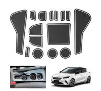 GAFAT Compatible with Opel/Vauxhall Corsa F 2020-2024 2025 (Manual Brake) Non-Slip Mats, Corsa F 2024 Rubber Mats for Centre Console Door Seam [Not for Automatic & EV] (White)