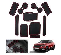 GAFAT Compatible with Renault Austral/Espace 6 VI 2025 2026-2023 Non-Slip Mats, Austral Accessories Esprit Alpine E-Tech Hybrid Rubber Mats for Centre Console, Door Seam (Red)