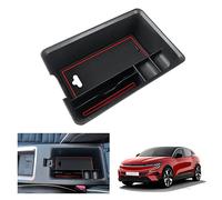 GAFAT Compatible with Renault Megane E-Tech/Scenic E-Tech 2022-2024 2025 Centre Console Storage Box, Megane E Tech Armrest Organiser Tray Glove Box, Megane ETech Accessories (Red)