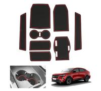 GAFAT Compatible with Renault Rafale 2024 2025 2026 Non-Slip Mats, Rubber Mats for Centre Console, Cup Holder, Door Seam, Rafale Accessories (Red)