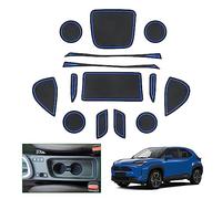 GAFAT Compatible with Toyota Yaris Cross 2021-2024 2025 Non-Slip Rubber Mats for Centre Console & Door Seam, Yaris Cross Accessories (Blue)