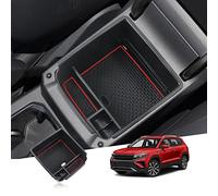 GAFAT Compatible with V-W Tiguan 2 / Seat Tarraco 2016-2023 Centre Console Storage Box, V-W Tigua-n MK2 Armrest Organiser Tray Glove Box (Red)