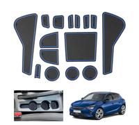 GAFAT Compatible with Vauxhall Corsa F 2020-2025 2026 (Manual Brake) Non-Slip Mats, Corsa F Accessories Rubber Mats for Centre Console, Door Seam [Not for Automatic & EV] (Blue)