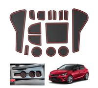 GAFAT Compatible with Vauxhall Corsa F 2020-2025 2026 (Manual Brake) Non-Slip Mats, Corsa F Accessories Rubber Mats for Centre Console, Door Seam [Not for Automatic & EV] (Red)