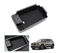 GAFAT Compatible with Volvo XC40 EX40 EC40 2018-2025 2026 Centre Console Storage Box, Facelift XC40 2025 Armrest Organiser Tray, With Spring-loaded Coin Box & Non-slip Mats, UK XC40 Accessories 2025