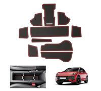 GAFAT Compatible with VW T-ROC ii 2 2026 2027 Non-Slip Mat Set, Rubber Mats Protection Insert Mats for Centre Console, Cup Holder & Door Compartments, Life Style R-Line Accessories, Anti-Flap (Red)