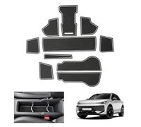GAFAT Compatible with VW T-ROC ii 2 2026 2027 Non-Slip Mat Set, Rubber Mats Protection Insert Mats for Centre Console, Cup Holder & Door Compartments, Life Style R-Line Accessories, Anti-Flap (White)