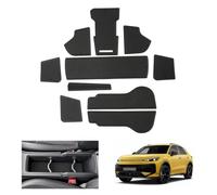GAFAT Compatible with VW T-ROC ii 2 2026 2027 Non-Slip Mat Set, Rubber Mats Protection Insert Mats for Centre Console, Cup Holder & Door Compartments, Life Style R-Line Accessories, Anti-Flap (Black)