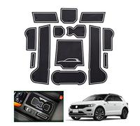 GAFAT Compatible with VW T-ROC Non-Slip Mats, 2017-2024 2025 T-R0C Rubber Mats for Centre Console, Organiser Tray, Glove Box, Door Slots (White)