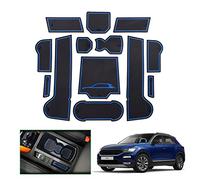 GAFAT Compatible with VW T-ROC Non-Slip Mats, 2017-2024 2025 T-R0C Rubber Mats for Centre Console, Organiser Tray, Glove Box, Door Slots (Blue)