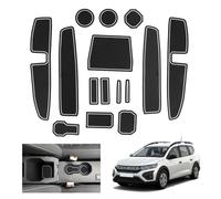 GAFAT Dacia Jogger Hybrid/Extreme 2025 2026-2022 Non-Slip Mats, Centre Console, Door Seam Mats, Dacia Jogger Accessories (White)