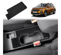GAFAT Dacia Sandero 3 Stepway 3 / Dacia Jogger 2021-2024 2025 Centre Console Storage Box, Multifunctional Cup Holder Organiser, Flocking, On and Off [Not for Handbrake]