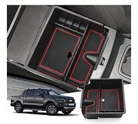 GAFAT F-o r-d Ranger 2015-2019 Armrest Organiser, Ranger Centre Console Storage Box Tray Centre Armrest Glove Compartment, ranger accessories [Not for 2020-2023](Red)