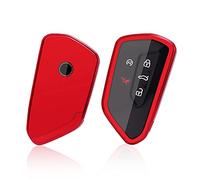 GAFAT Key Cover for 2020-2025 Golf 8 8.5 Tiguan 3/Seat Leon 4 Ateca/Formentor Terramar Tavascan Born/Octavia 4 Kodiaq ii Enyaq Elroq/ID3 ID4 ID7 Passαt B9 Multivan T7, TPU Silicone Key Case (Red)