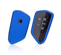 GAFAT Key Cover for 2020-2025 Golf 8 8.5 Tiguan 3/Seat Leon 4 Ateca/Formentor Terramar Tavascan Born/Octavia 4 Kodiaq ii Enyaq Elroq/ID3 ID4 ID7 Passαt B9 Multivan T7, TPU Silicone Key Case (Blue)