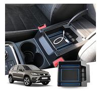 GAFAT Seat Ateca FR Facelift/Cuprα Ateca 2017-2024 2025 Centre Console Storage Box, Ateca 2023 Armrest Organiser Tray Centre Armrest Glove Box, Seat Ateca Accessories (Blue)