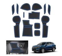 GAFAT Suzuki S-Cross Hybrid 2022-2025 Non-Slip Rubber Mats, Centre Console Cup Holder Door Seam Mats, Blue