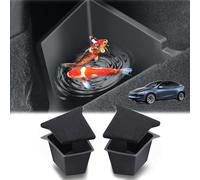 GAFAT Tesla Model Y Juniper 2025 2026 Boot Organiser, TPE Waterproof Storage Box Shelf for Boot Side, with Flocking Lid, 2025 Tesla Model Y Accessories [Pack of 2]