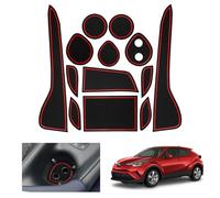 GAFAT Toyot-a C-HR/Hybrid 2016-2023 Non-Slip Mats, CHR 2022 Rubber Mats Non-Slip, Centre Console Cup Holder Door Seam Mats for C-HR UK, Compatible with Toyota CHR Accessories (Red)