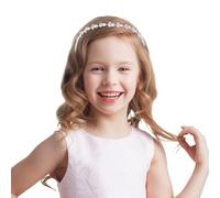 GAFATORY Silver Flower Girl Headpiece rhinestone headband flower girl hair accessory crystal headband for wedding Communion Photography
