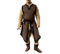 Gafeng Men's Medieval Costume Renaissance Templar Tunic Viking Knight Halloween Vintage Surcoat Warrior Robe