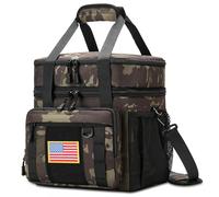 Gafetray Large Tactical Lunch Box For Men,Black Dual Compartment Lunch Bag,Insulated Waterproof Big Lunchbox, Heavy Duty Freezable Cooler Lunch Pail For Driver Adult Travel Office Outdoor Works