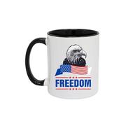 GAFFCO American Flag Eagle Mug - Patriotic Coffee Cup with Bald Eagle Design - USA Pride Gift for Veterans, Military, and Freedom Lovers - Independence Day Drinkware - 11oz Ceramic Mug (Black)