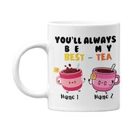 GAFFCO My Best Tea Personalized Mug | You'll Always Be My Best-Tea | Custom Bestie Gift | Unique Friendship Mug Coffee Drinkware Personalized (White)