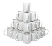 GAFFCO Sublimation Mugs 11oz 36 Pack Blank Plain White Large Handle Coffee Mug
