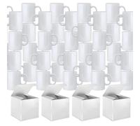 GAFFCO Sublimation Mugs 11oz 36 Pack Blank Plain White Large Handle Coffee Mug with Gift Boxes