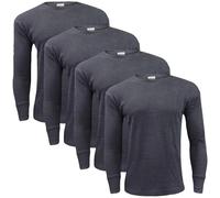Gaffer 4 Pack Mens Thermal Top Set Long Sleeve T-Shirts Warm Baselayer Inner Underwear Vest Winter Ski Wear for Outdoor Work, Travel, and Cold Weather Charcoal 4 Pack Long Sleeve Top L