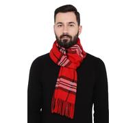 Gaffer Men Scarf Wool Blend Soft Plaid Check Women Knit Neckwear 200×32 cm Long Winter Warm Neck Double Sided Scarves Unisex Red - SR02 200cm x 32cm