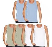 Gaffer Men Vests Plain Tank Top Regular Fit Cotton Sleeveless Basic Classic Underwear Athletic Muscle Gym Fitness Wear 2X Skyway 2X White 2X Sage XXL