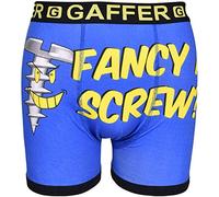 Gaffer Mens Boxers Funny Boys Funky Rude Novelty Shorts Elasticated Trunks Stretchable Waist Underwear Screw Blue Small