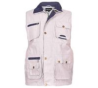 Gaffer Mens Gilets Safari Hiking Outdoor Bodywarmer Causal Cotton Jackets Utility Hunting Fishing Hiking Vest Size M Light Stone