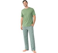 Gaffer Mens Pajamas Set Check Short Sleeve T-Shirt Jade - Pjamaset-21 2XL