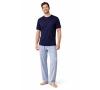 Gaffer Mens Pajamas Set Check Short Sleeve T-Shirt Sky - Pjamaset-21 2XL