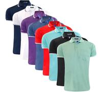 Gaffer Mens Tip Polo Shirt Pique Pocket Ribbed Tshirt 3 Pack Assorted 1 M