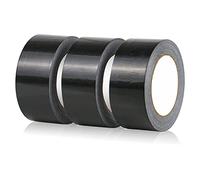 Gaffer Tape Black- 48mm x 45m (Pack of 3) - Strong Duct Tape Heavy Duty Adhesive Cloth Tape, Super Sticky And Waterproof Gaffa Tape