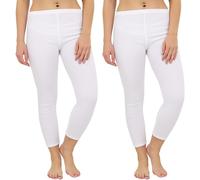 Gaffer Womens Thermal Bottom 2 Pack Long Johns Trousers Ladies Warm Inner Under Wear Baselayer Thermals Winter Ski Wear White Bottom - 2 Pack 22-24