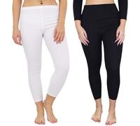 Gaffer Womens Thermal Bottom 2 Pack Long Johns Trousers Ladies Warm Inner Under Wear Baselayer Thermals Winter Ski Wear Black White Bottom - 2 Pack 10-12