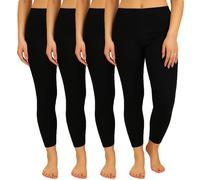 Gaffer Womens Thermal Bottom Underwear Ladies Winter Warm Long Johns Leggings Bottom 4 Pack Black 14-16