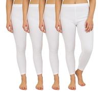 Gaffer Womens Thermal Bottom Underwear Ladies Winter Warm Long Johns Leggings Bottom 4 Pack White 10-12